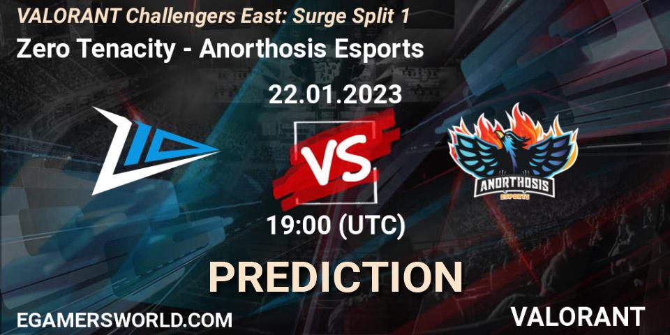 Zero Tenacity vs Anorthosis Esports: Betting TIp, Match Prediction. 22.01.23. VALORANT, VALORANT Challengers 2023 East: Surge Split 1