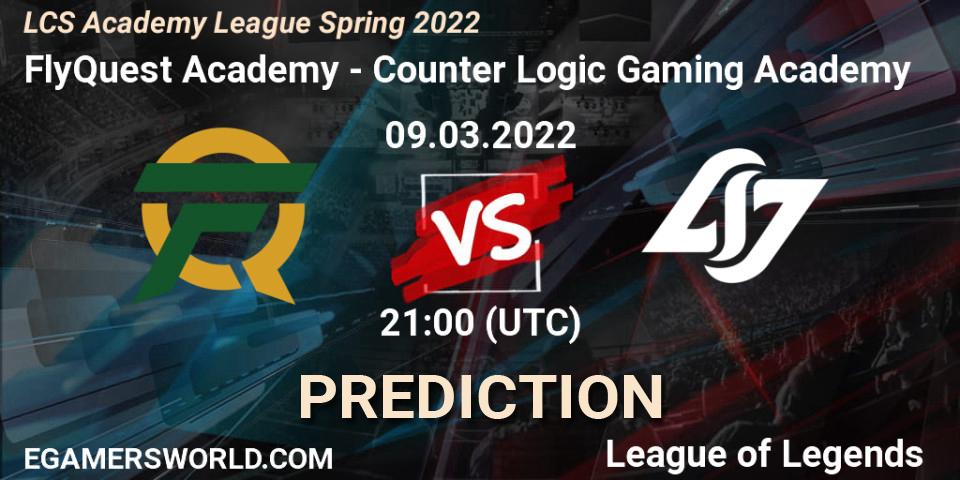 FlyQuest Academy vs Counter Logic Gaming Academy: Betting TIp, Match Prediction. 09.03.22. LoL, LCS Academy League Spring 2022
