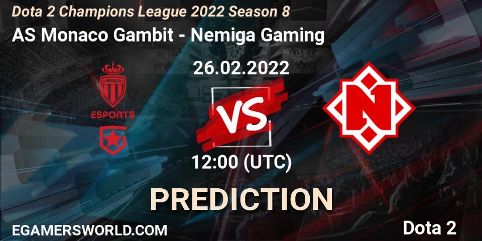 AS Monaco Gambit vs Nemiga Gaming: Betting TIp, Match Prediction. 24.03.22. Dota 2, Dota 2 Champions League 2022 Season 8