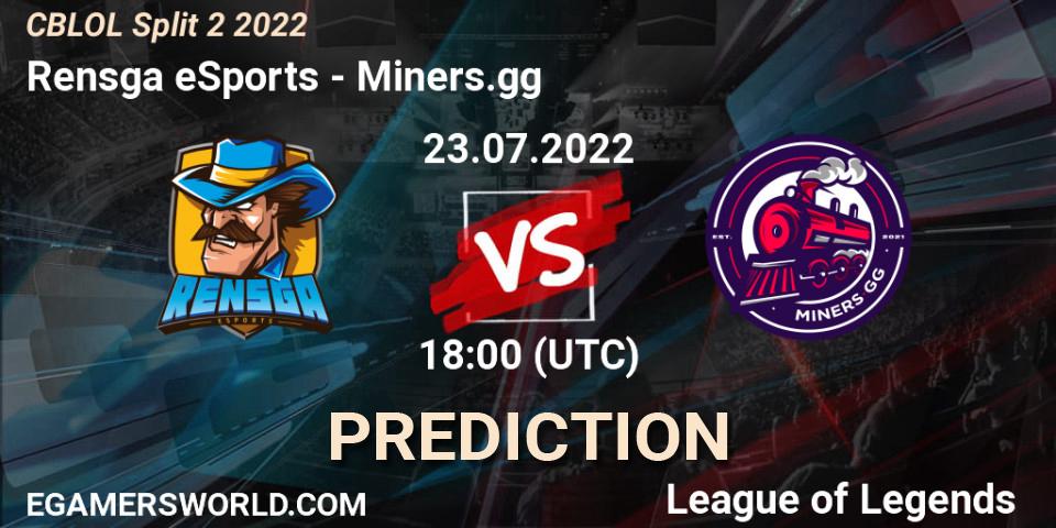 Rensga eSports vs Miners.gg: Betting TIp, Match Prediction. 23.07.22. LoL, CBLOL Split 2 2022