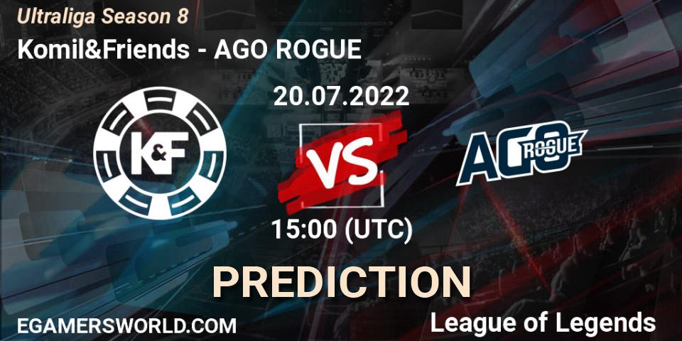 Komil&Friends vs AGO ROGUE: Betting TIp, Match Prediction. 20.07.2022 at 15:00. LoL, Ultraliga Season 8
