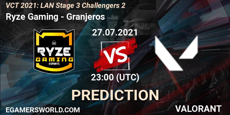 Ryze Gaming vs Granjeros: Betting TIp, Match Prediction. 27.07.2021 at 23:00. VALORANT, VCT 2021: LAN Stage 3 Challengers 2