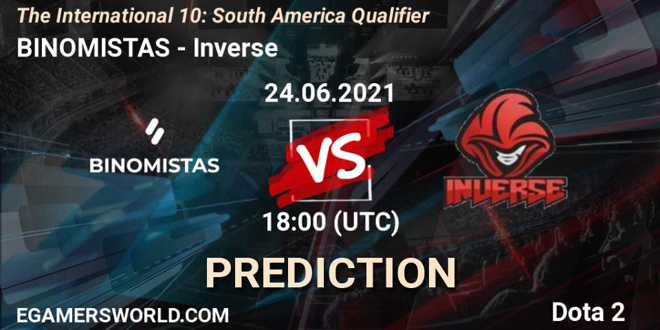 BINOMISTAS vs Inverse: Betting TIp, Match Prediction. 24.06.2021 at 18:08. Dota 2, The International 10: South America Qualifier