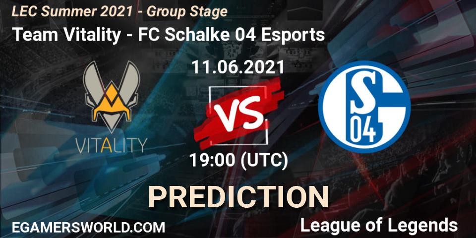 Team Vitality vs FC Schalke 04 Esports: Betting TIp, Match Prediction. 11.06.21. LoL, LEC Summer 2021 - Group Stage