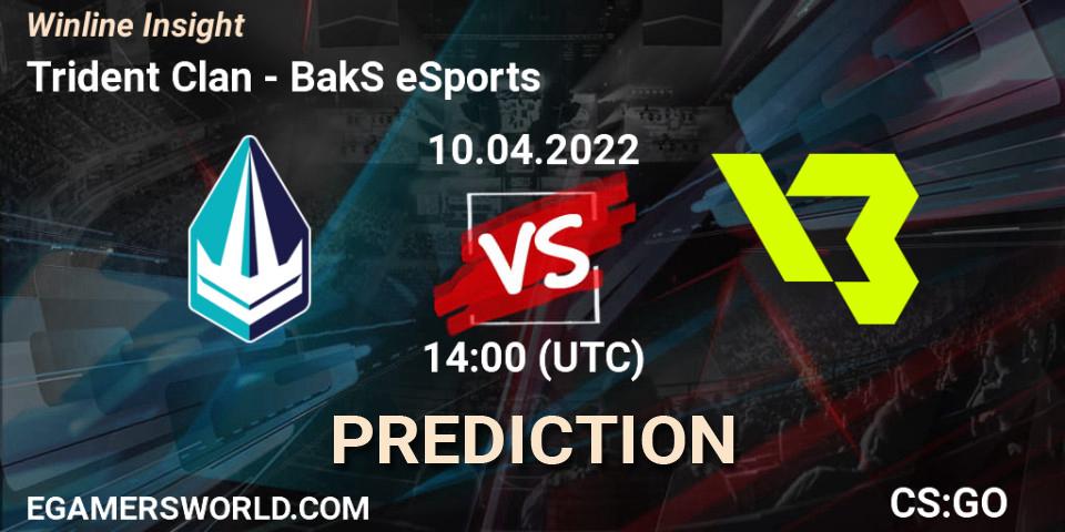 Trident Clan vs BakS eSports: Betting TIp, Match Prediction. 10.04.2022 at 14:00. Counter-Strike (CS2), Winline Insight