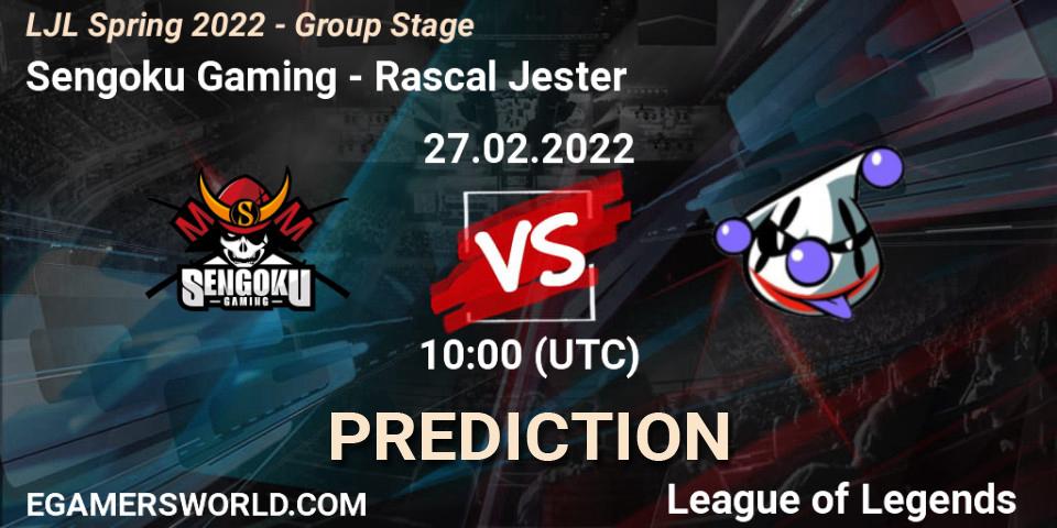 Sengoku Gaming vs Rascal Jester: Betting TIp, Match Prediction. 27.02.22. LoL, LJL Spring 2022 - Group Stage