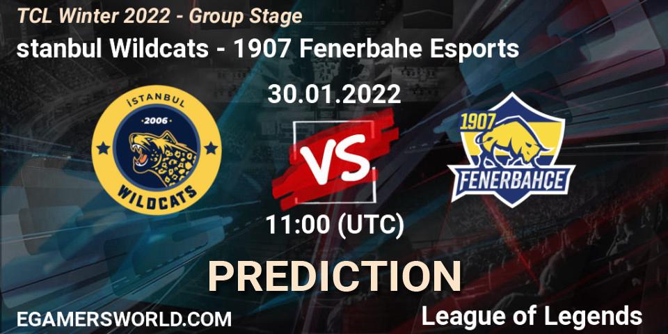 İstanbul Wildcats vs 1907 Fenerbahçe Esports: Betting TIp, Match Prediction. 30.01.22. LoL, TCL Winter 2022 - Group Stage
