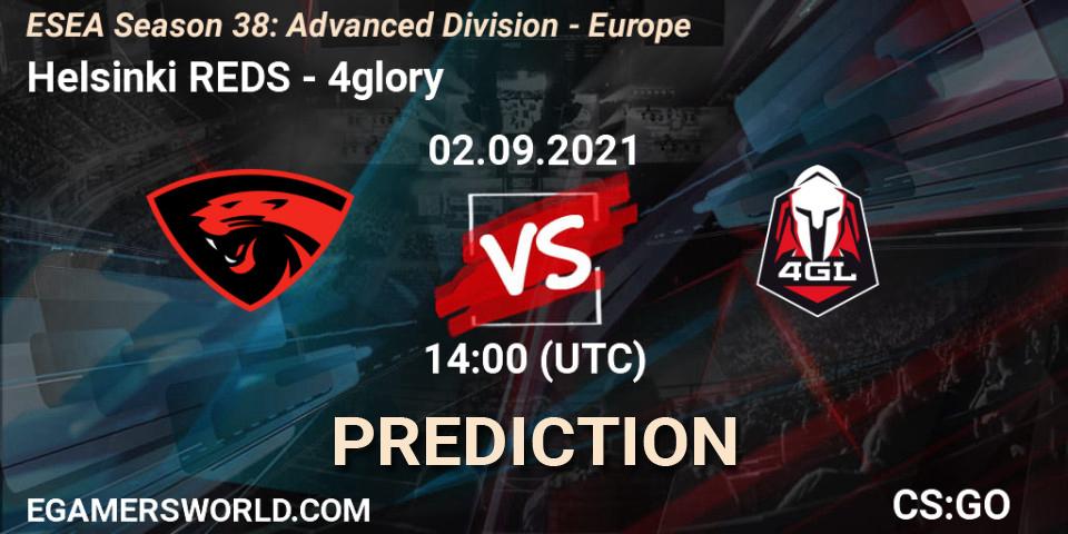 Helsinki REDS vs 4glory: Betting TIp, Match Prediction. 02.09.21. CS2 (CS:GO), ESEA Season 38: Advanced Division - Europe