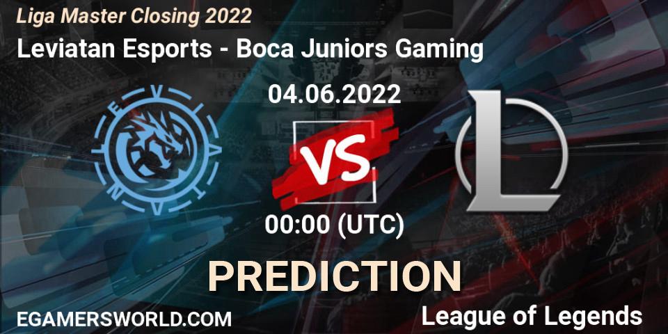 Leviatan Esports vs Boca Juniors Gaming: Betting TIp, Match Prediction. 04.06.2022 at 00:00. LoL, Liga Master Closing 2022