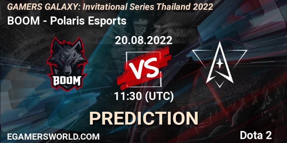 BOOM vs Polaris Esports: Betting TIp, Match Prediction. 20.08.2022 at 11:30. Dota 2, GAMERS GALAXY: Invitational Series Thailand 2022