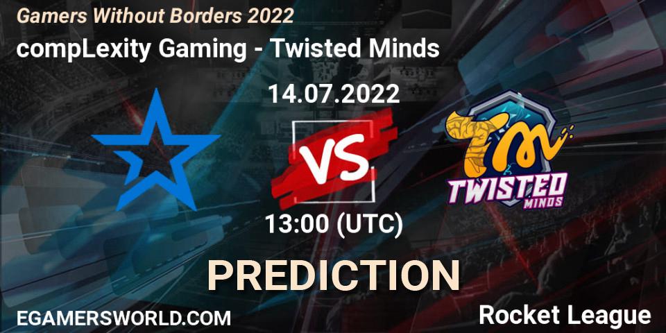 compLexity Gaming vs Twisted Minds: Betting TIp, Match Prediction. 14.07.2022 at 13:00. Rocket League, Gamers Without Borders 2022