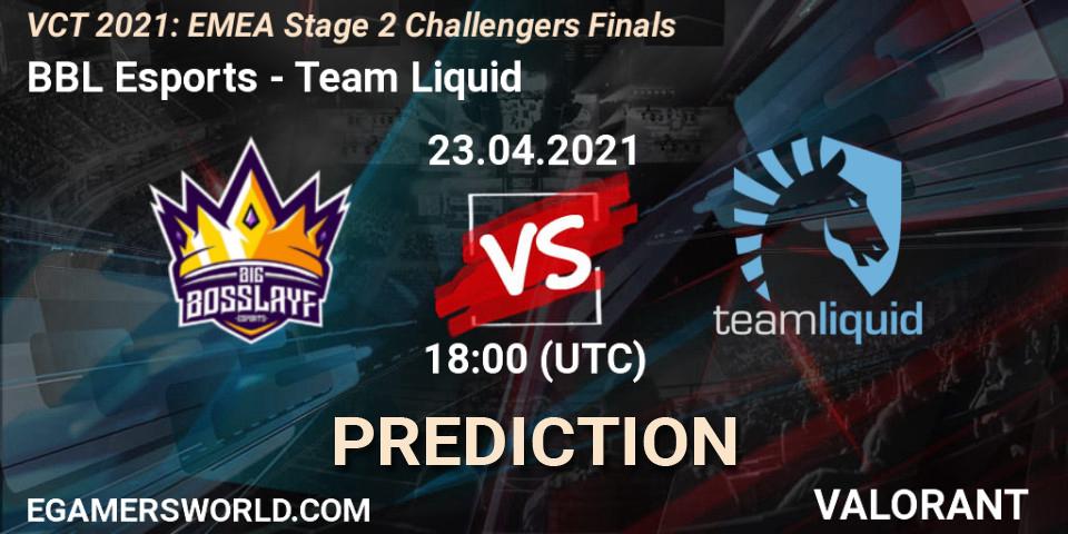 BBL Esports vs Team Liquid: Betting TIp, Match Prediction. 23.04.2021 at 18:00. VALORANT, VCT 2021: EMEA Stage 2 Challengers Finals