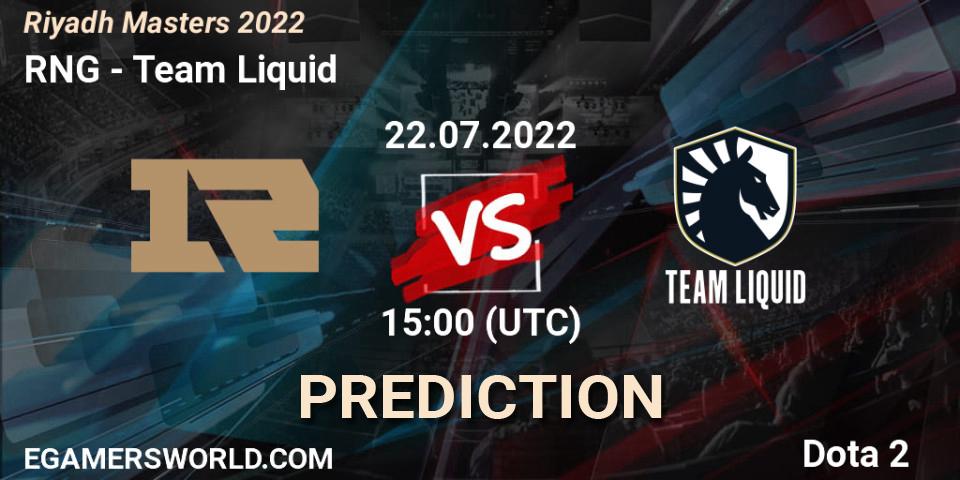 RNG vs Team Liquid: Betting TIp, Match Prediction. 22.07.22. Dota 2, Riyadh Masters 2022