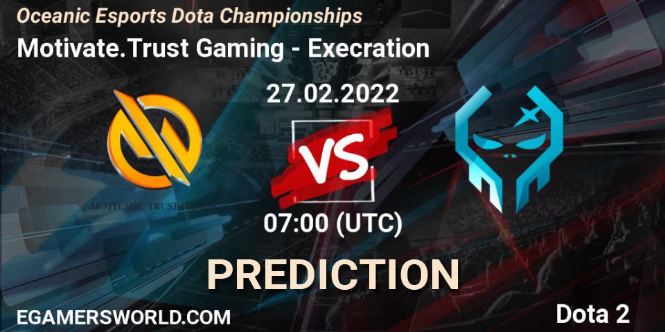 Motivate.Trust Gaming vs Execration: Betting TIp, Match Prediction. 27.02.2022 at 07:01. Dota 2, Oceanic Esports Dota Championships