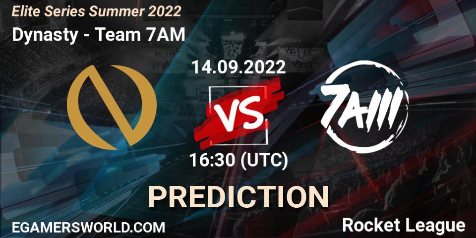 Dynasty vs Team 7AM: Betting TIp, Match Prediction. 14.09.22. Rocket League, Elite Series Summer 2022