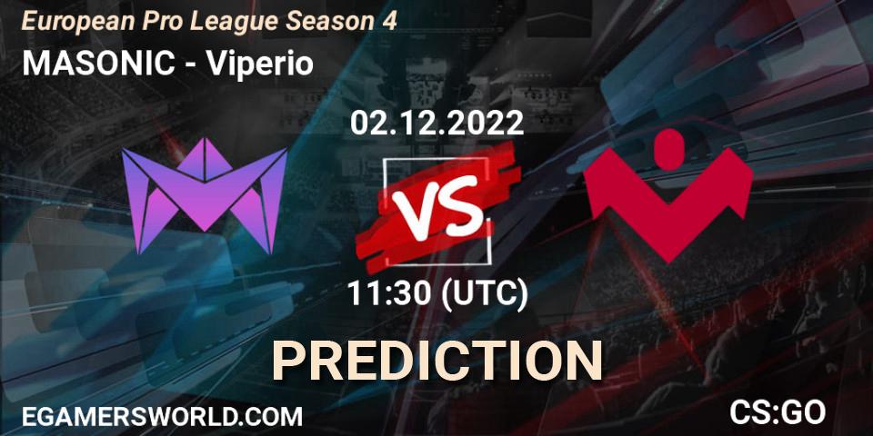 MASONIC vs Viperio: Betting TIp, Match Prediction. 02.12.22. CS2 (CS:GO), European Pro League Season 4