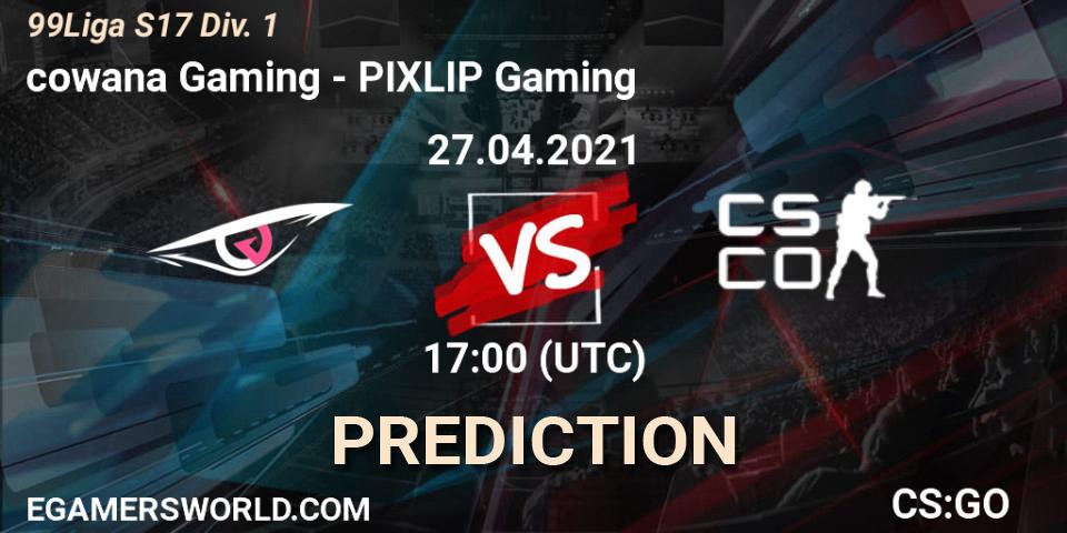 cowana Gaming vs PIXLIP Gaming: Betting TIp, Match Prediction. 27.04.2021 at 17:00. Counter-Strike (CS2), 99Liga S17 Div. 1