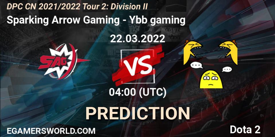 Sparking Arrow Gaming vs Ybb gaming: Betting TIp, Match Prediction. 22.03.22. Dota 2, DPC 2021/2022 Tour 2: CN Division II (Lower)