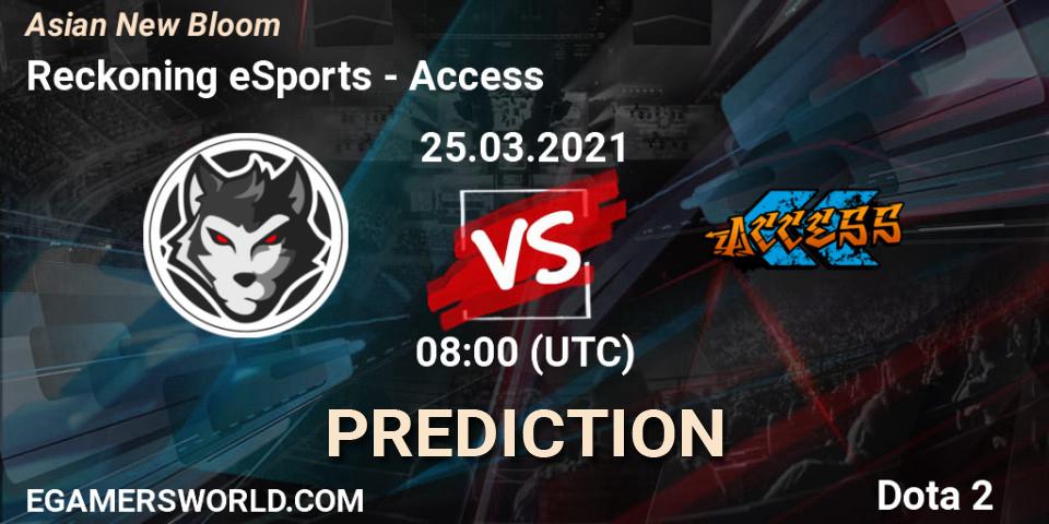Reckoning eSports vs Access: Betting TIp, Match Prediction. 25.03.21. Dota 2, Asian New Bloom