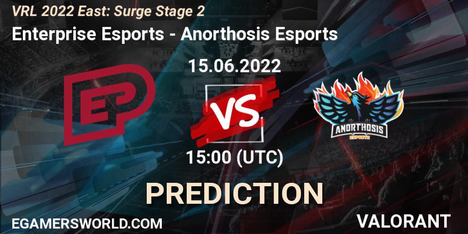 Enterprise Esports vs Anorthosis Esports: Betting TIp, Match Prediction. 15.06.22. VALORANT, VRL 2022 East: Surge Stage 2