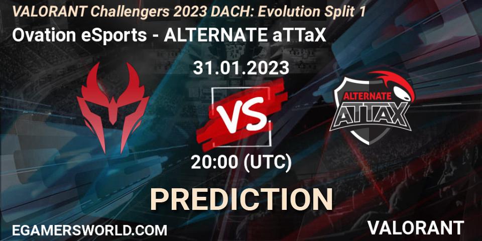 Ovation eSports vs ALTERNATE aTTaX: Betting TIp, Match Prediction. 31.01.23. VALORANT, VALORANT Challengers 2023 DACH: Evolution Split 1