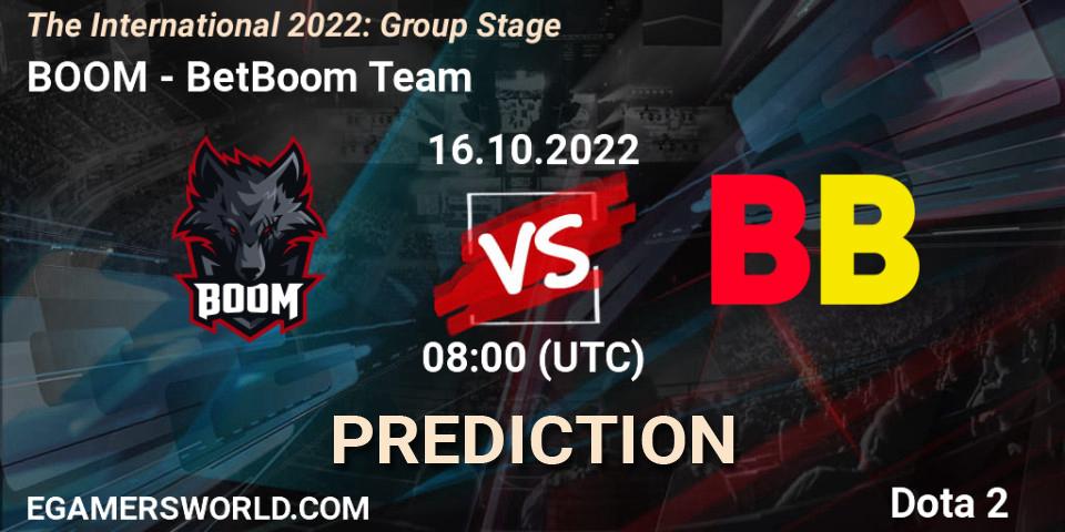 BOOM vs BetBoom Team: Betting TIp, Match Prediction. 16.10.22. Dota 2, The International 2022: Group Stage