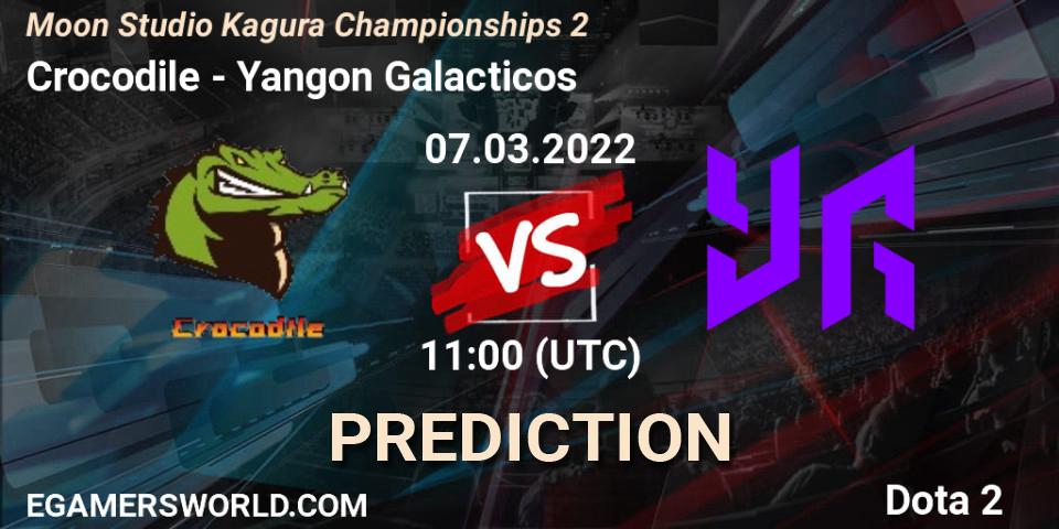 Crocodile vs Yangon Galacticos: Betting TIp, Match Prediction. 07.03.2022 at 12:36. Dota 2, Moon Studio Kagura Championships 2