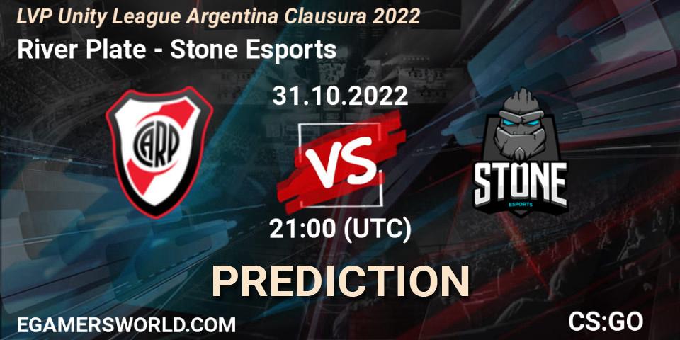 River Plate vs Stone Esports: Betting TIp, Match Prediction. 31.10.22. CS2 (CS:GO), LVP Unity League Argentina Clausura 2022