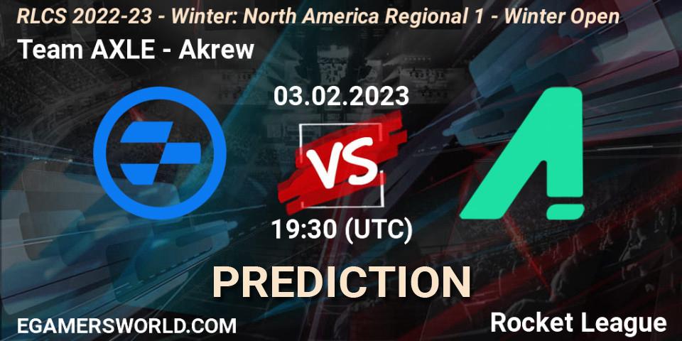 Team AXLE vs Akrew: Betting TIp, Match Prediction. 03.02.23. Rocket League, RLCS 2022-23 - Winter: North America Regional 1 - Winter Open