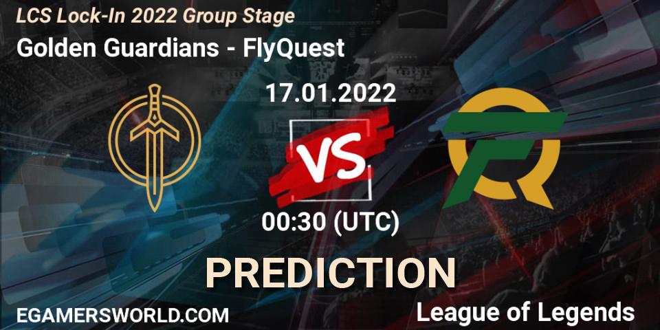 Golden Guardians vs FlyQuest: Betting TIp, Match Prediction. 17.01.22. LoL, LCS Lock-In 2022 Group Stage
