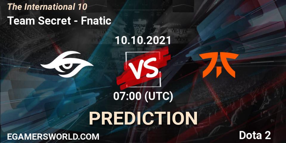 Team Secret vs Fnatic: Betting TIp, Match Prediction. 10.10.21. Dota 2, The Internationa 2021