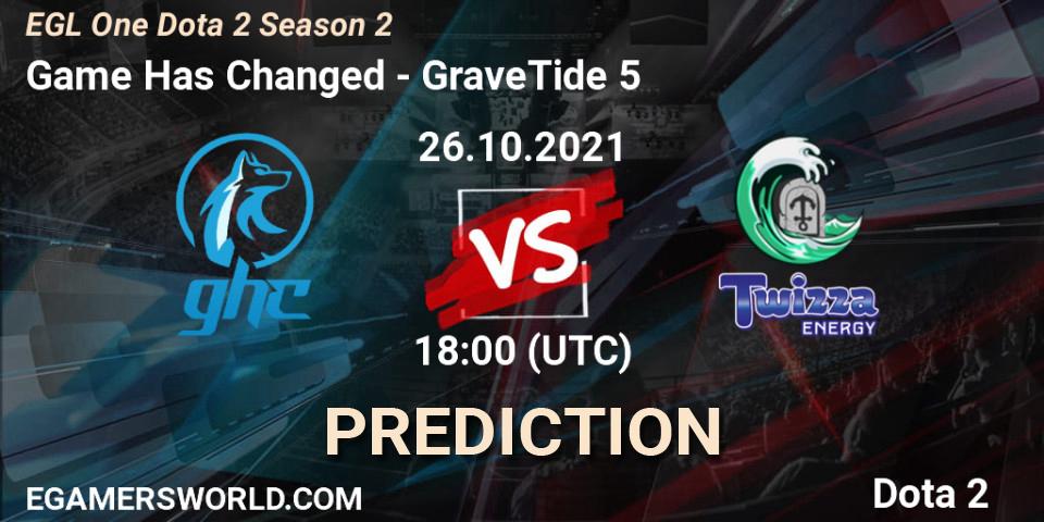 Game Has Changed vs GraveTide 5: Betting TIp, Match Prediction. 31.10.21. Dota 2, EGL One Dota 2 Season 2