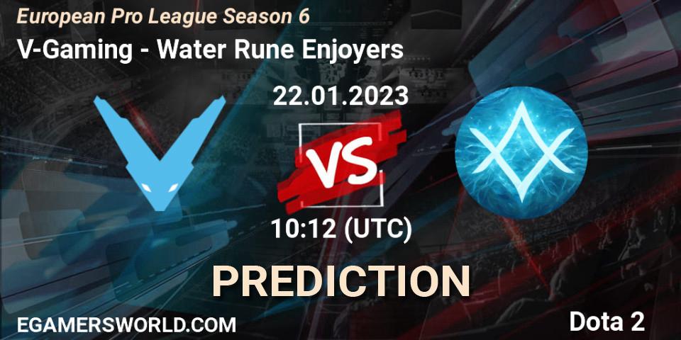 V-Gaming vs Water Rune Enjoyers: Betting TIp, Match Prediction. 22.01.23. Dota 2, European Pro League Season 6