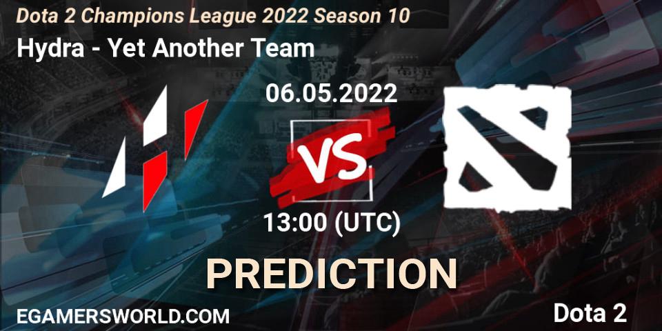 Hydra vs Yet Another Team: Betting TIp, Match Prediction. 06.05.2022 at 13:01. Dota 2, Dota 2 Champions League 2022 Season 10 