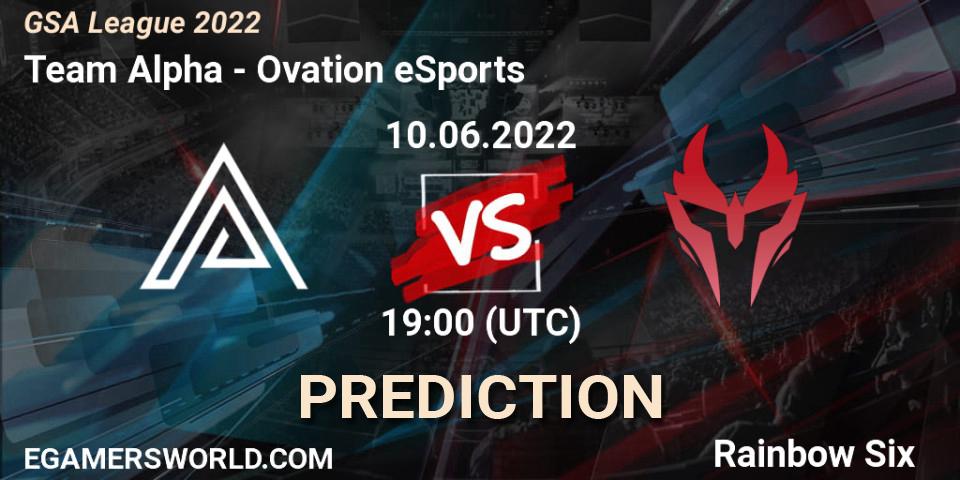 Team Alpha vs Ovation eSports: Betting TIp, Match Prediction. 10.06.2022 at 19:00. Rainbow Six, GSA League 2022