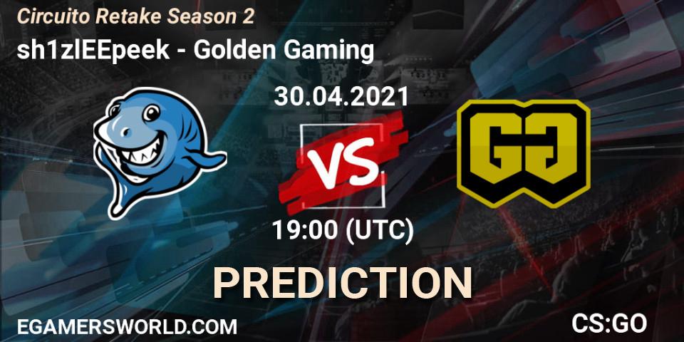 sh1zlEEpeek vs Golden Gaming: Betting TIp, Match Prediction. 30.04.2021 at 19:00. Counter-Strike (CS2), Circuito Retake Season 2