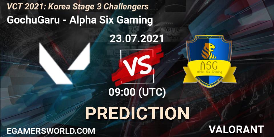 GochuGaru vs Alpha Six Gaming: Betting TIp, Match Prediction. 23.07.2021 at 09:00. VALORANT, VCT 2021: Korea Stage 3 Challengers