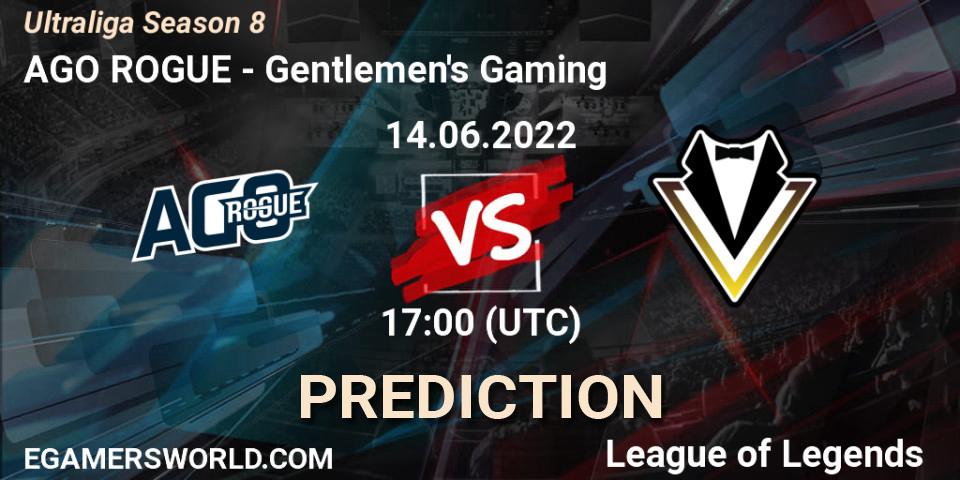AGO ROGUE vs Gentlemen's Gaming: Betting TIp, Match Prediction. 14.06.2022 at 17:00. LoL, Ultraliga Season 8
