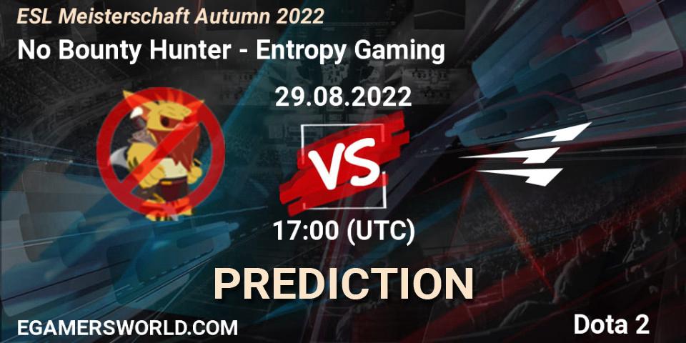 No Bounty Hunter vs Entropy Gaming: Betting TIp, Match Prediction. 29.08.2022 at 17:00. Dota 2, ESL Meisterschaft Autumn 2022
