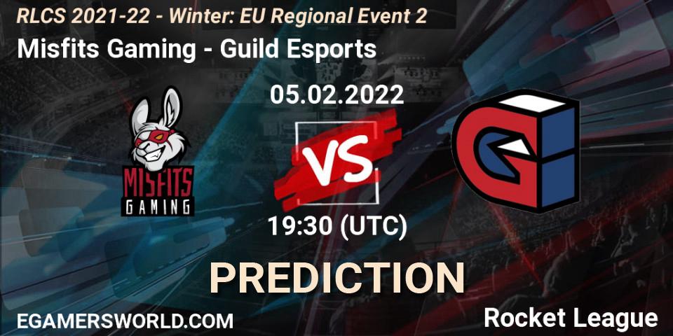 Misfits Gaming vs Guild Esports: Betting TIp, Match Prediction. 05.02.2022 at 19:30. Rocket League, RLCS 2021-22 - Winter: EU Regional Event 2