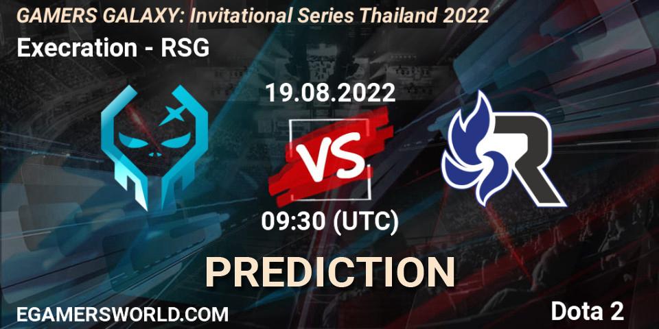Execration vs RSG: Betting TIp, Match Prediction. 19.08.2022 at 10:00. Dota 2, GAMERS GALAXY: Invitational Series Thailand 2022