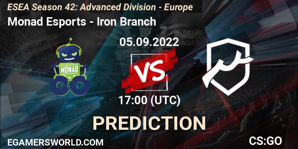 Monad Esports vs Iron Branch: Betting TIp, Match Prediction. 05.09.22. CS2 (CS:GO), ESEA Season 42: Advanced Division - Europe