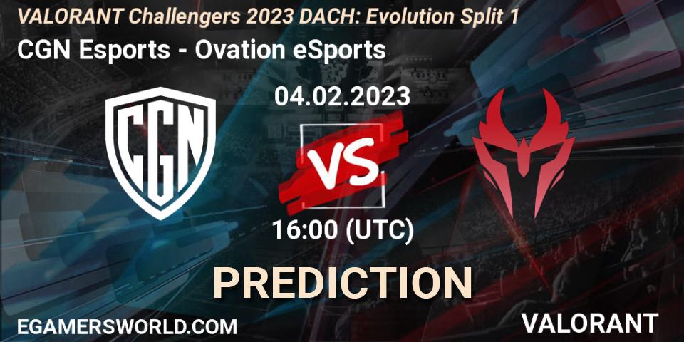 CGN Esports vs Ovation eSports: Betting TIp, Match Prediction. 04.02.23. VALORANT, VALORANT Challengers 2023 DACH: Evolution Split 1