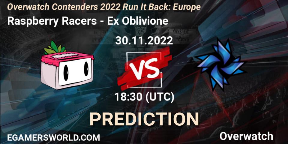 Raspberry Racers vs Ex Oblivione: Betting TIp, Match Prediction. 28.11.2022 at 17:00. Overwatch, Overwatch Contenders 2022 Run It Back: Europe