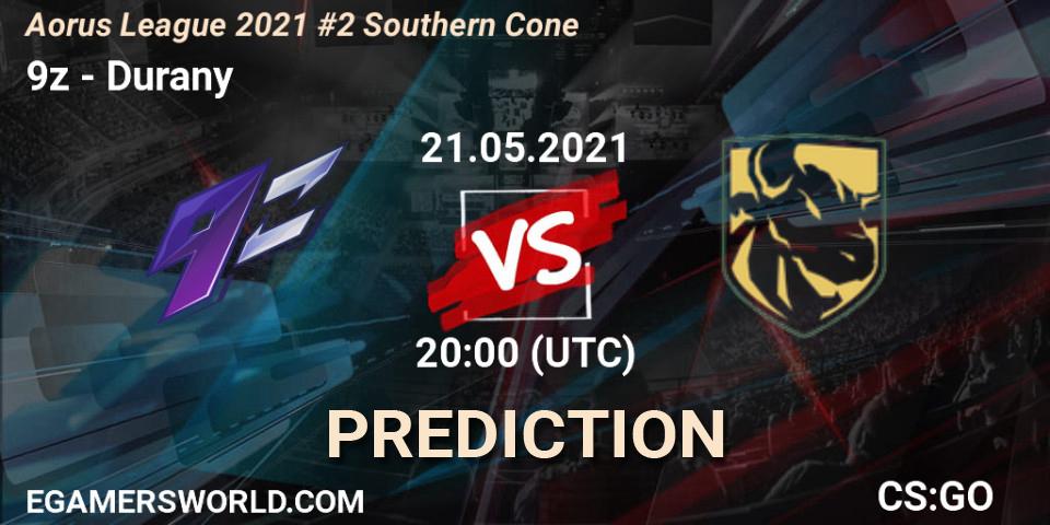 9z vs Durany: Betting TIp, Match Prediction. 21.05.2021 at 20:00. Counter-Strike (CS2), Aorus League 2021 #2 Southern Cone