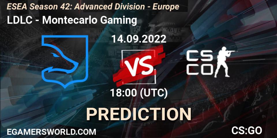 LDLC vs Montecarlo Gaming: Betting TIp, Match Prediction. 14.09.2022 at 18:00. Counter-Strike (CS2), ESEA Season 42: Advanced Division - Europe
