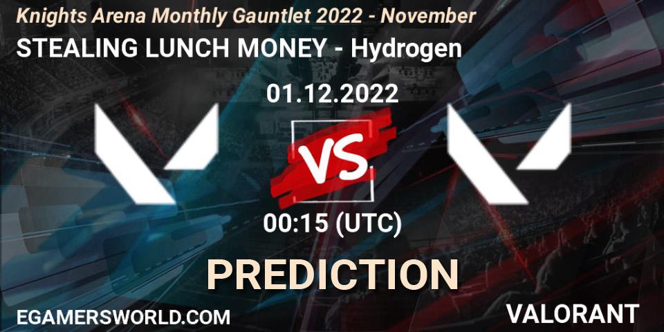 STEALING LUNCH MONEY vs Hydrogen: Betting TIp, Match Prediction. 01.12.22. VALORANT, Knights Arena Monthly Gauntlet 2022 - November