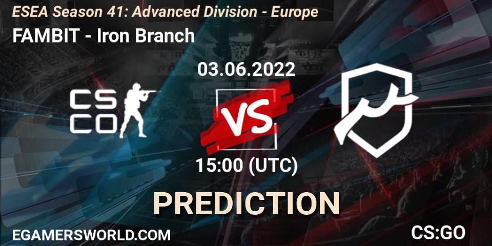 FAMBIT vs Iron Branch: Betting TIp, Match Prediction. 03.06.22. CS2 (CS:GO), ESEA Season 41: Advanced Division - Europe