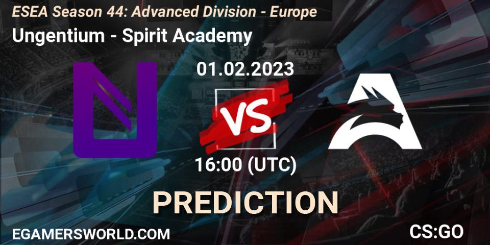 Ungentium vs Spirit Academy: Betting TIp, Match Prediction. 01.02.23. CS2 (CS:GO), ESEA Season 44: Advanced Division - Europe