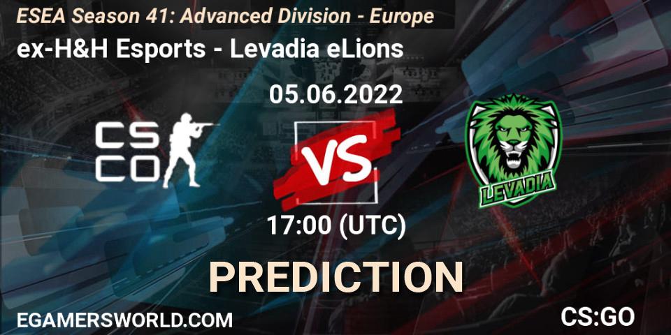 ex-H&H Esports vs Levadia eLions: Betting TIp, Match Prediction. 05.06.2022 at 17:00. Counter-Strike (CS2), ESEA Season 41: Advanced Division - Europe